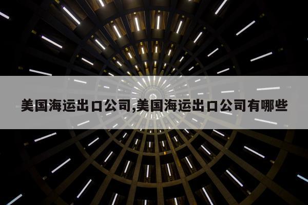 美国海运出口公司,美国海运出口公司有哪些
