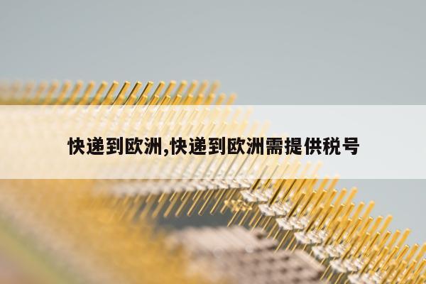 快递到欧洲,快递到欧洲需提供税号
