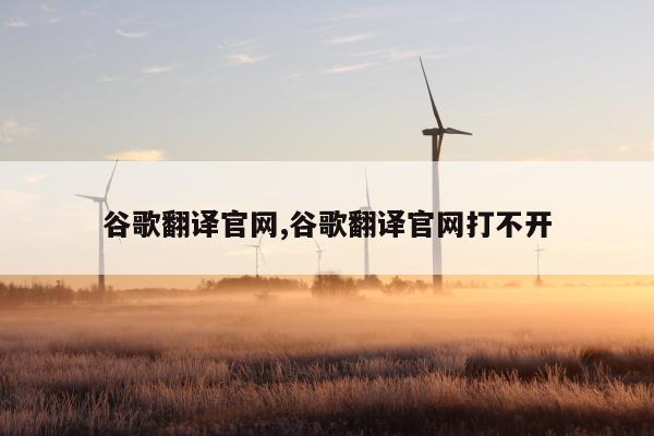 谷歌翻译官网,谷歌翻译官网打不开
