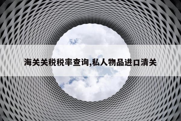 海关关税税率查询,私人物品进口清关
