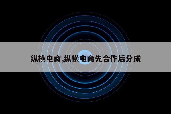 纵横电商,纵横电商先合作后分成