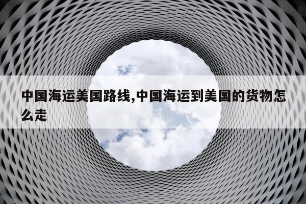 中国海运美国路线,中国海运到美国的货物怎么走