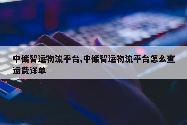 中储智运物流平台,中储智运物流平台怎么查运费详单
