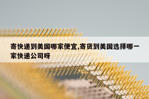 寄快递到美国哪家便宜,寄货到美国选择哪一家快递公司呀
