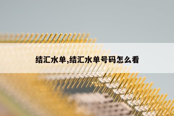 结汇水单,结汇水单号码怎么看