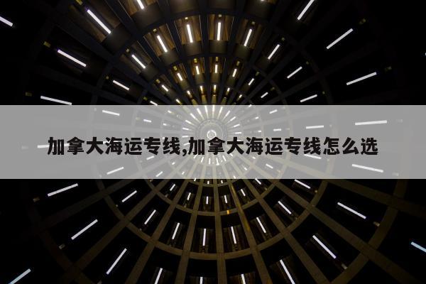 加拿大海运专线,加拿大海运专线怎么选