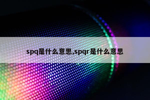 spq是什么意思,spqr是什么意思