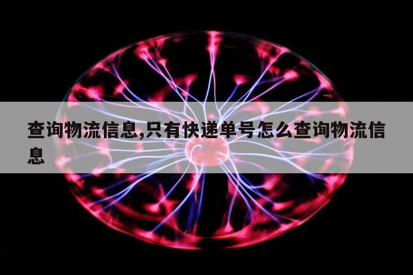 查询物流信息,只有快递单号怎么查询物流信息
