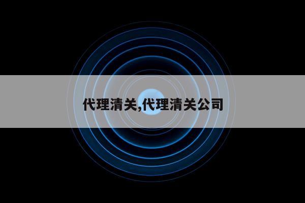 代理清关,代理清关公司