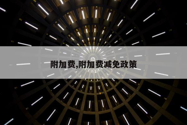 附加费,附加费减免政策