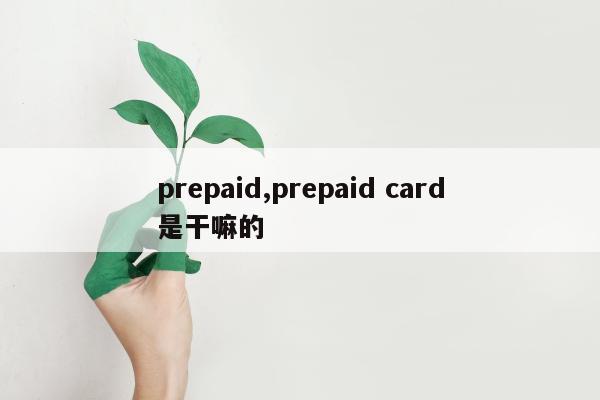 prepaid,prepaid card是干嘛的