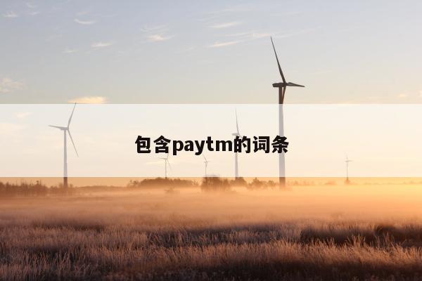 包含paytm的词条