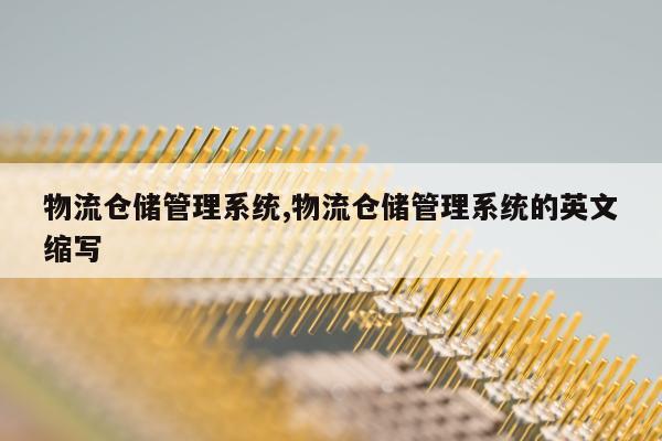 物流仓储管理系统,物流仓储管理系统的英文缩写