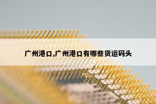 广州港口,广州港口有哪些货运码头