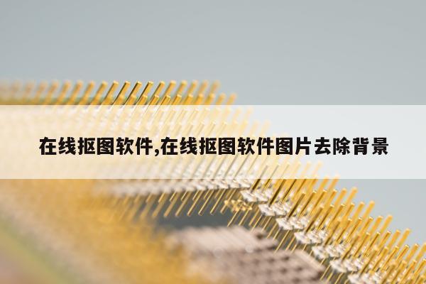 在线抠图软件,在线抠图软件图片去除背景