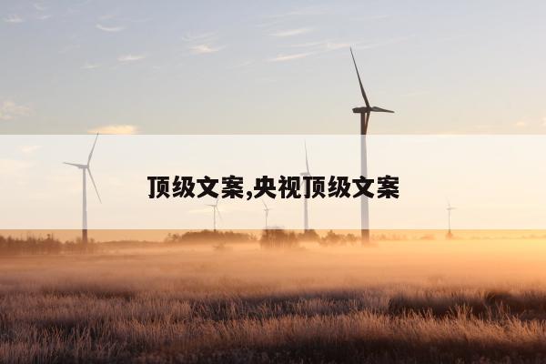 顶级文案,央视顶级文案